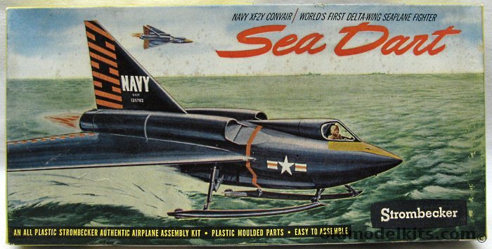 Strombecker 1/60 Convair XF2Y (Yf2Y-1) Sea Dart - Supersonic Float Plane - NO Rivet Detail, D25-100 plastic model kit